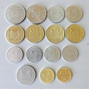 Singapore Coin Lot (15) | Mixed Denominations World Currency | 1986–2006
